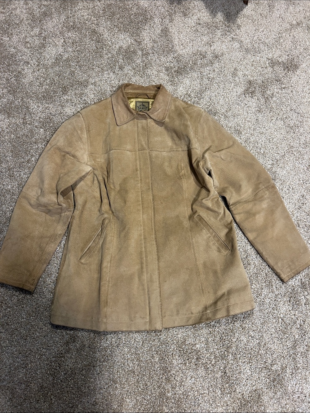 Ami Tan Suede Leather Jacket